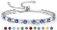 Buywis Tennis Bracelet for Women Birthstone Cubic Zirconia B