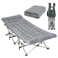 CHENDY Camping Cot with Thick Pad, Folding Camping Cot Oversize Cots for Sleeping Camping Bed Folding Cot for Camping W/Pilllow Mattress for Home Office Nap Beach Travel, 600LBS