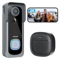 ieGeek 2K Doorbell Camera Wireless - Video Doorbell with Chime Ringer, Smart Wifi Doorbell AI & PIR Motion Detection, 2 Way Audio, Voice Changer, SD Card Storage with No Subscription, Works with Alexa