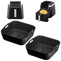 2pcs Silicone Air Fryer Liners for Ninja Air Fryer MAX PRO AF180UK 6.2L, Reusable Airfryer Silicone Trays for Ninja Air Fryer PRO AF140UK 4.7L, Non-Stick Air Fryer Accessories for Kitchen