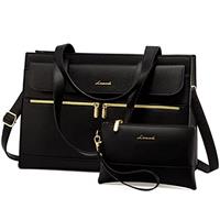 LOVEVOOK Laptop Bags for Women Ladies Work Bags Large Tote Bag with Laptop Compartment Designer Handbag Stylish PU Leather Briefcase for School Shoulder Bag for Office Business