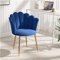 Modern Armchair Tub Chair, Velvet Vanity Dressing Table Chair with Curved High Back and Gold Plating Metal Legs for Bedroom, Living Room, Reading Nook