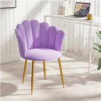 Modern Armchair Tub Chair, Velvet Vanity Dressing Table Chair with Curved High Back and Gold Plating Metal Legs for Bedroom, Living Room, Reading Nook