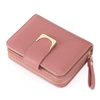 GOIACII Leather Purses for Women, Bifold Compact Womens Wallet with RFID Blocking, Medium Ladies Purse Credit Card Wallet with 16 Card Slots and Zip Coin Pocket