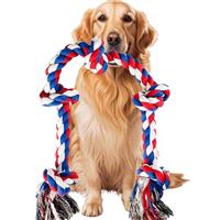 Speedy Panther Indestructible Dog Rope Toys for Large Aggressive Chewers, Tough Dog Chew Toy, 90cm 5 Knots Tug of War Toys for Teeth Cleaning