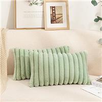 Uhomy 2 Pack Orange Faux Fur Decorative Throw Pillow Covers