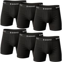 Giovici Mens Boxers, Boxer Shorts for Men with or without Fly, Super Soft Tag-Free, Anti-Chafe Classic Cotton Underwear, 6 Pack Multipack