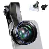 NEEWER 2 in 1 Smartphone Lens Kit, 0.75x Wide Angle 2x Macro Phone Lens Compatible with iPhone Samsung Android Cellphone, Detachable HD Lens with 17mm to 37mm Adapter Ring & Lens Filter Adapter, LS-60