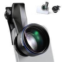 NEEWER 2 in 1 Smartphone Lens Kit, 0.75x Wide Angle 2x Macro Phone Lens Compatible with iPhone Samsung Android Cellphone, Detachable HD Lens with 17mm to 37mm Adapter Ring & Lens Filter Adapter, LS-60