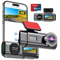 Dash Cam 4K UHD Front Dashcam with 64GB SD Card 2160P WiFi Car Camera,Smart App Control,WDR,Night Vision,Park Mode,G-Sensor,Loop Record,Support Max 256GB