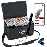Vokiuler Alocohol Markers Set- Colored Art Markers with APP for Coloring, Dual Tip Artists Drawing Markers Pens Chisel & Bullet for Kids Adult Graffiti Anime Illustration Painting Doodling with Bag
