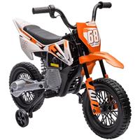 AIYAPLAY 12V Kids Electric Motorbike, Kids Electric Ride on Motorcycle, Battery Powered Toy with Twist Grip Throttle, Training Wheels, Suspension System, Music