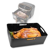 Duronic AF34 BK Triple Drawer 10L Digital Air Fryer with Visual Window, Dual Zone, 10-in-1 Large Drawer AirFryer for Family, Uses No Oil, Air Fry, Roast, Bake, Dishwasher Safe Non-Stick Baskets, Black