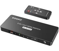 HDMI Switch 5 In 1 Out, Switch HDMI Splitter 4K with Remote, Auto Switcher Supports 4K 3D UHD HDR for PS5, PS4, PS3, Roku, DVD, Blu-ray, Xbox, PC, TV