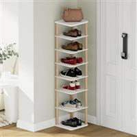 Aniston Vertical Shoe Rack, 7 Tier Narrow Shoe Rack Organiser, Free Standing Shoe Rack Storage for Small Rooms, Entrance Hallway Corridor Living Room and Corner, Space Saving