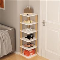 Aniston Vertical Shoe Rack, 7 Tier Narrow Shoe Rack Organiser, Free Standing Shoe Rack Storage for Small Rooms, Entrance Hallway Corridor Living Room and Corner, Space Saving