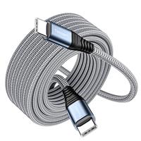 Teeaam USB-C Charger Cable - 60W Nylon, Long Type-C to C Cable, Supports Fast Charging for iPhone 15/Pro, iPad Pro/Air, Samsung Galaxy S24/S23/S22/S21, Pixel 7, Switch