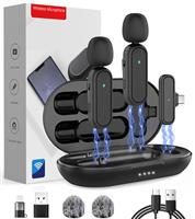 Wireless Lavalier Microphone for iPhone,iPad,Android,USB Mini Mic with Charging Case Noise Reduction for Professional Recording,YouTube,Facebook,TikTok,Vlog Live Stream,Interview,Singing,Plug and Play