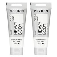 MEEDEN Acrylic Paint: 100ml Heavy Body Acrylic Paint Tube Bundled with Additional Titanium White Colour for Art Craft Painting