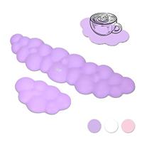 ZIBLY 3 Pcs Cloud Wrist Rest Keyboard Ergonomic Memory Foam Keyboard Wrist Rest with Mouse Pad Wrist Support and Cup Pad are Ideal for PC, Gaming, Office, and Typing