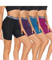 wirarpa Women's Modal Boxer Briefs Anti Chafing Shorts Ultra Soft Boyshorts for Under Dress 4 Pack