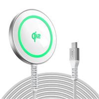 ESR HaloLock Qi2 Wireless Charger with Kickstand, Qi2 15W MagSafe iPhone Charger, Wireless Charging Pad for iPhone 16/15/14/13/12 Series, AirPods Pro, Strong Magnetic Charging with Type-C Cable, White