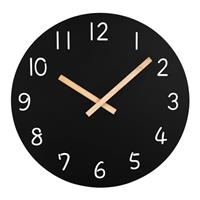 Plumeet 12'' Wooden Wall Clock Frameless Wall Clocks with Silent Quartz Movement - Modern Style White Clocks Decorative Home Kitchen - Battery Operated