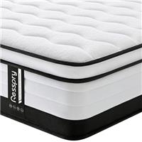 Resspry 10.6 Inch Memory Foam Pocket Sprung Mattress Supportive and Cooling, Motion Isolation,Hybrid Mattress for Pressure Relief,Medium Firm,The Eternal Collection