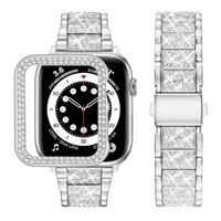 wutwuk Compatible Apple Watch Straps 46mm 45mm 44mm 42mm 41mm 40mm 38mm Femme & Girl Remplacement Bling iWatch band en Stainless Steel for Apple Watch Series 10 9 8 7 6 5 4 3 2 1-Multi-colour