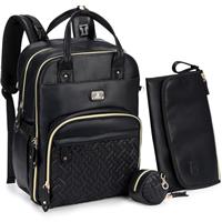 Dikaslon Changing Bag Backpack, Large Nappy Back Pack Multifunction Baby Bags with Portable Changing Mat, Pacifier Holder, and Stroller Straps, for Mom and Dad