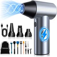Solareye Compressed Air Duster PC Cleaner, 300000RPM Air Blower for PC Cleaning, Electric air Dusters, 3-Speed Cordless Rechargeable Reusable Compressed Air Blaster for Laptop Computers Keyboard