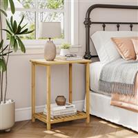 Dripex Black Living Room End Table, 3-Tier Wooden Narrow Nightstand, Bedside Table with Steel Frame, Slim Coffee Table Small Spaces, Storage Sofa Side Table for Bedroom or Office