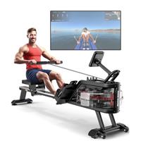 YAMO Rowing Machine, Rowing Machines for Home Gym, Max 150 Kg Weight Capacity, Get Kinomap App Membership, LCD Monitor, Easy Assembly, Ideal Rower for Home Cardio