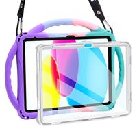 TOPESCT Kids Case for for iPad A16 11th/10th Generation 2025/2022 11inch/10.9inch- Made of Kid-Friendly Silicone, with Built-in Screen Protector, Shockproof Handle Stand Case For iPad 11th/10th Gen