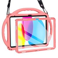 TOPESCT Kids Case for for iPad A16 11th/10th Generation 2025/2022 11inch/10.9inch- Made of Kid-Friendly Silicone, with Built-in Screen Protector, Shockproof Handle Stand Case For iPad 11th/10th Gen