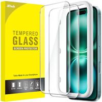 JETech Screen Protector for iPhone, Tempered Glass Film with Easy Installation Tool, Case-Friendly, HD Clear