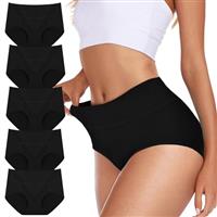 Cozyroam Underwear Women, Cotton High Waisted Knickers for Women Comfortable Tummy Control Ladies Panties Stretchy Full Back Coverage Briefs Soft Breathable Womens Underpants Multipack of 5