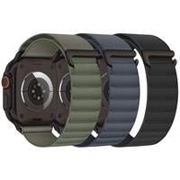 3 Pack Alpine Loop Compatible with Apple Watch Straps 45mm 44mm 46mm 49mm 42mm for Women Men, Nylon Sport Loop Replacement Band mit C-Hook for iWatch Ultra 2 1 SE Series 10 9 8 7 6 5 4 3 2 1