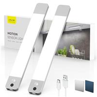 LROLTEF Under Cabinet Kitchen Lights with Hand Hovering & Motion Sensor - Dimmable Rechargeable Magnetic Under Counter Lights for Cupboard Shelf Stairs Closet | 2 Pack