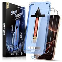MAGIC JOHN 2 Pack for iPhone 16 Pro Tempered Glass Screen Protector 6.3 inch, Auto Dust-Elimination Installation, 9H+ Hardness Tempered Glass HD Clear Full Coverage Protection No Bubbles No Dust