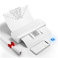 vretti Portable Printers Wireless,P83 Inkless Printer,Thermal Machine A4 Compatible with Android and iOS for Travel,Home,Study,Office