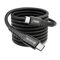 100W USB C to USB C Charging Cable, 2m Nylon Braided Fast Charge Type C Lead, Compatible with MacBook, iPhone 16/15, Samsung S24/S23, Pixel 8/7, iPad, Switch & More