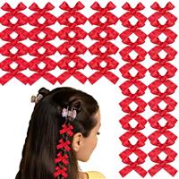 40 Pcs Red Mini Bow Hair Clips Satin Mini Bow Clips Small Bo