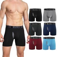 IGOLUMON Bamboo Mens Boxers Shorts Multipack Breathable Mens Underwear Trunks Briefs with Fly Moisture Wicking - Elastic Waist - Comfortable Longer Leg