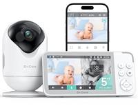 Dr.Care VistaView Smart WiFi Baby Monitor: 5 1080P HD, 2K Camera, App Control, Cry & Motion Alerts, Night Vision, 5000mAh Battery, Two-Way Talk, Multi-User, 1279ft Range.