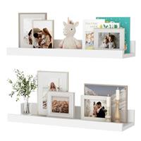 Feihorrm Floating Shelves Set of 2, Nursery Book Shelves for Toys Storage, Kids Bookshelf Wall Mounted for Living Room Bedroom Decor Books Photo Frames