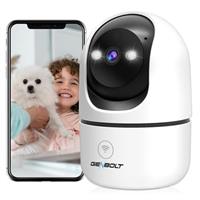 GENBOLT 2K Pet Camera, WiFi Security Camera Indoor,Home Surveillance IP Camera CCTV with Humanoid Detection, Auto Cruise Dog Cam with Audio Alarm