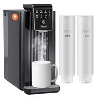 Reverse Osmosis Water Filter Countertop Hot Water Dispenser 6 Stage Filtration UV Light Adjustable Temp Volume TDS & Filter Life Monitoring 3:1 Pure to Drain Water Purifier for Kitchen Office Home