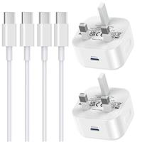 40W USB C Plug Fast Charge, UK 4-Port Multi USB Charger Plug Fast Charging Plug for iPhone 16 15 14 13 12 11 Pro Max SE XS XR Plus, iPad, Samsung Galaxy,Dual Port USBC Power Adaptor Type C Wall Plug