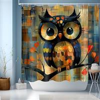 JINGYOU Blue Shower Curtain, 200cm Drop, Weighted Bathroom C